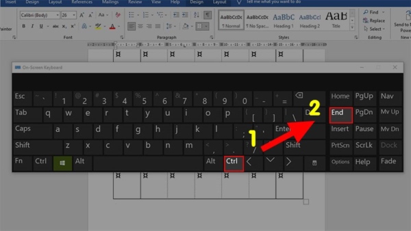 Nhấn tổ hợp phím Ctrl + End