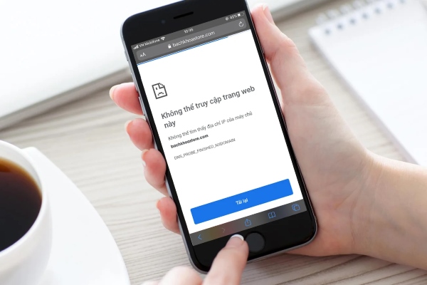 Biểu hiện của lỗi dns_probe_finished_nxdomain trên điện thoại 