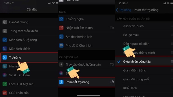 Chọn Điều khiển công tắc