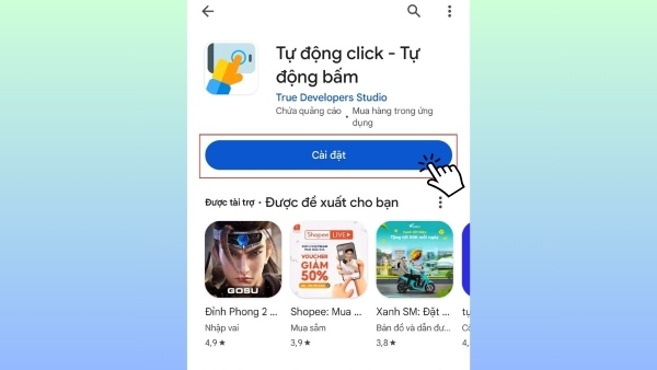 Nhấn vào nút "Cài đặt" và chờ đợi quá trình cài đặt hoàn tất