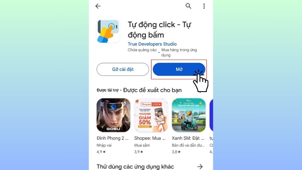 Mở ứng dụng Auto Click và tuân thủ các hướng dẫn