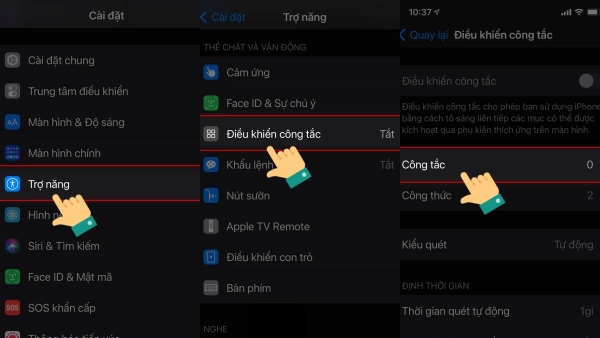 Mở Cài đặt và tìm phần Trợ năng