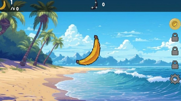 A banana on a beach

Description automatically generated