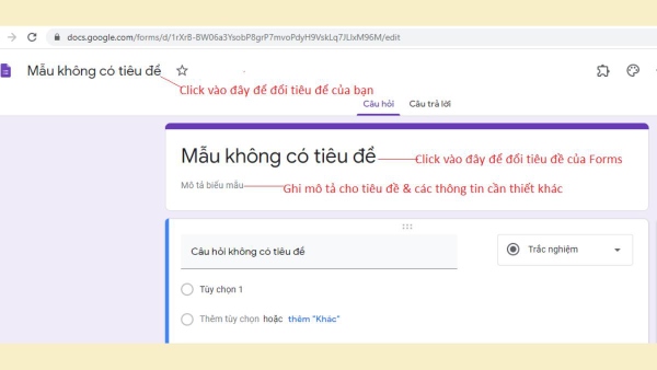 Điền đầy đủ thông tin cho các mục trong biểu mẫu