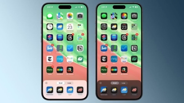 A couple of cell phones with icons on them
Description automatically generated