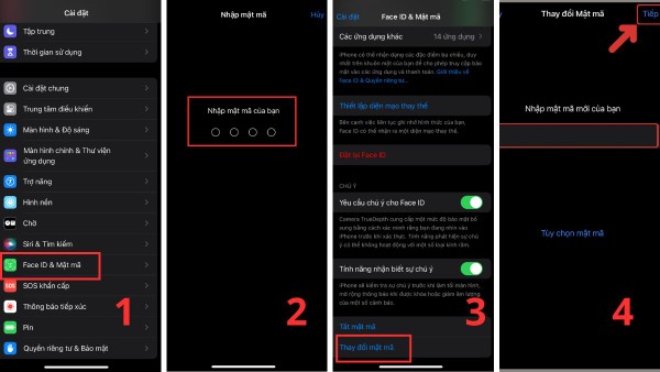 Các bước thay đổi mật khẩu iPhone