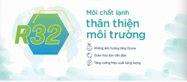 Gas R32 được đánh giá cao về khả năng bảo vệ môi trường và tầng ozon