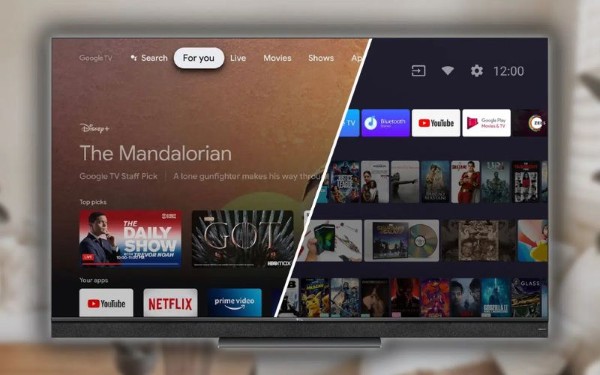 So sánh Google TV và Android TV về giao diện màn hình chính