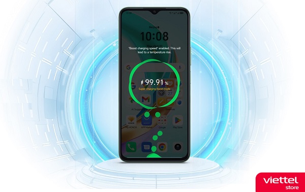 A black smartphone with green circles on the screen

Description automatically generated