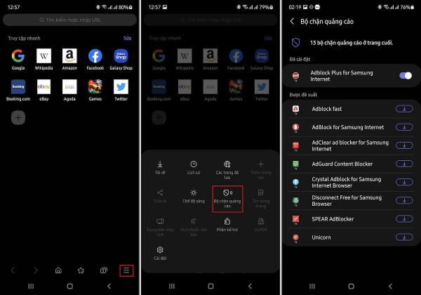 Cách kích hoạt trình chặn quảng cáo trên Samsung Internet