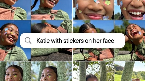 A collage of a child with stickers on her face

Description automatically generated