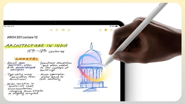 A hand drawing on a tablet

Description automatically generated