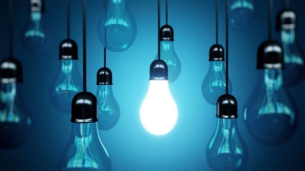 A light bulb with one light shining

Description automatically generated