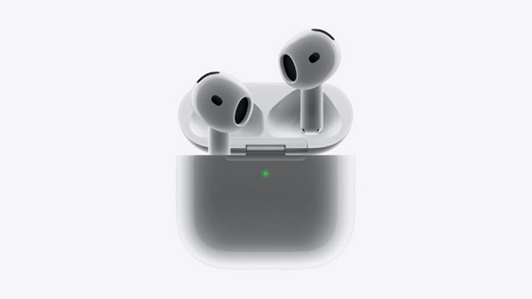 A close-up of a wireless earbuds

Description automatically generated