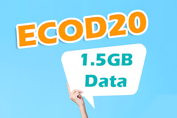 Chỉ 20.000đ/tháng, bạn sẽ nhận được 1.5GB data tốc độ cao với gói ECOD20