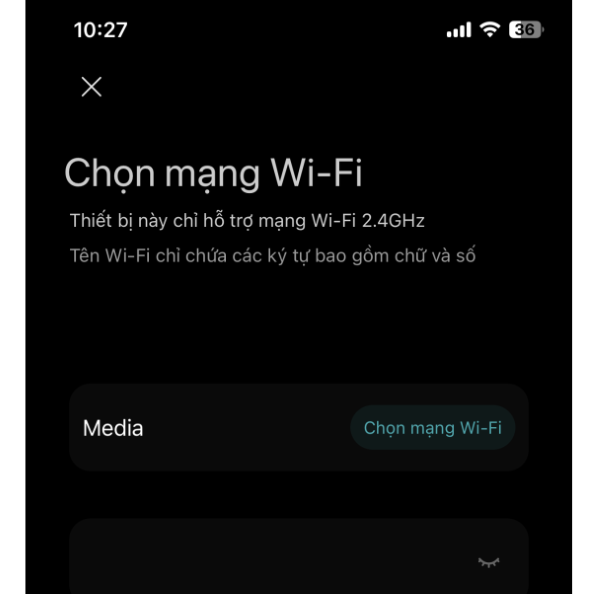 Quạt và điện thoại đều đã kết nối với mạng Wi-Fi 2.4GHz