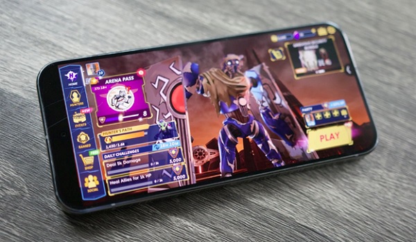 A cell phone with a video game screen

Description automatically generated