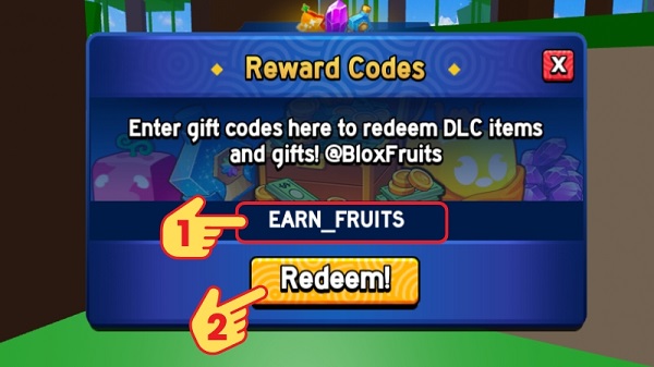 Nhập mã code và nhấn "Redeem"