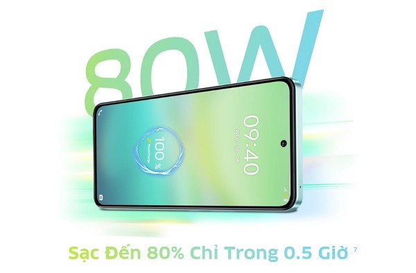 Công nghệ sạc siêu nhanh 80W.