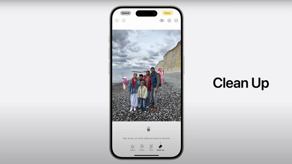 A cell phone with a group of people on it

Description automatically generated