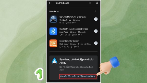 Tìm và tải ứng dụng Android Auto từ CH Play.