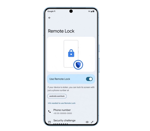 A phone with a remote lock screen

Description automatically generated