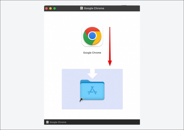 Kéo biểu tượng Chrome vào thư mục Ứng dụng (Application) của Mac