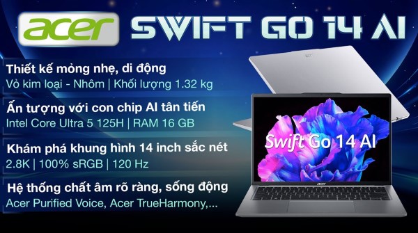  Acer Swift Go 14 AI SFG14 73 53X7 Ultra 5.