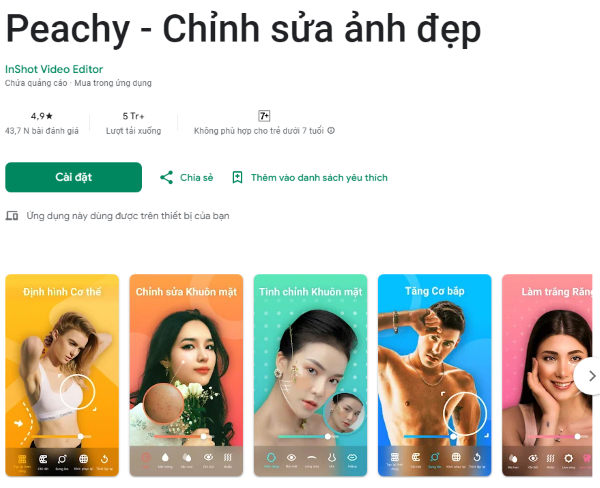 Tải Peachy trên kho ứng dụng Android.