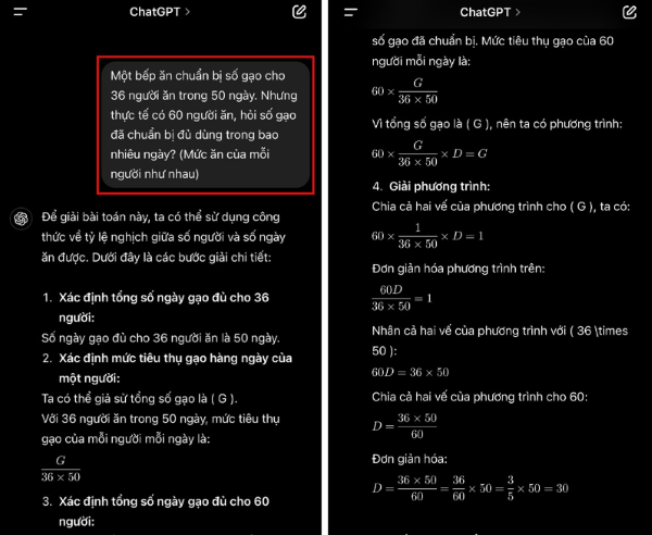 ChatGPT sẽ nhanh chóng phân tích và đưa ra lời giải.