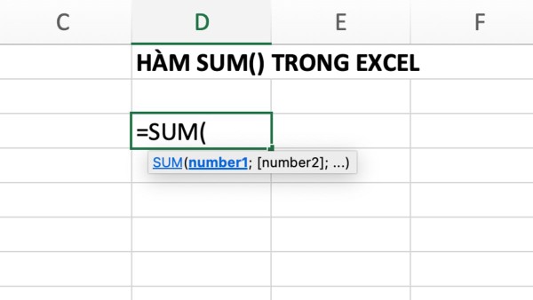 Hàm SUM dùng để tính tổng của một dãy số hoặc một vùng dữ liệu