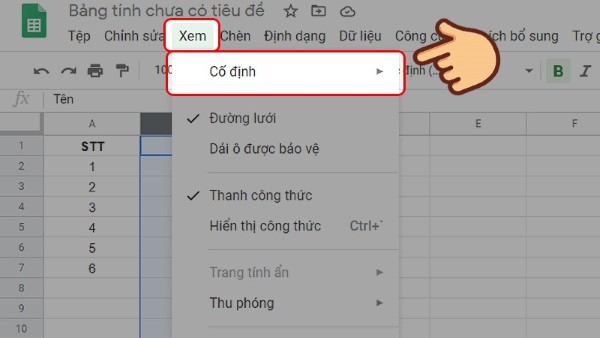 Chọn tính năng Xem > Cố định để tránh ảnh bị xê dịch