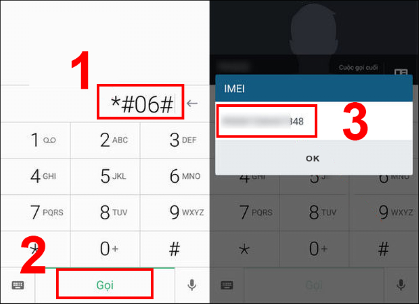 Nhập lệnh *#06# và nhấn gọi
