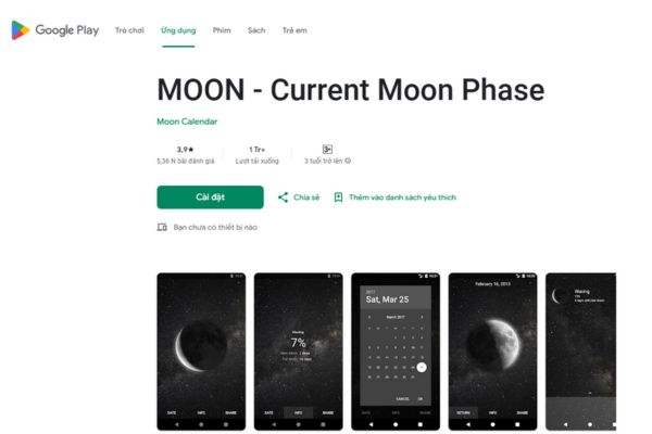 Ứng dụng Moon - Current Moon Phase