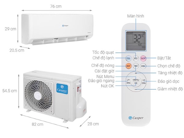 Cơ chế hoạt động của chế độ sưởi ấm điều hòa Casper