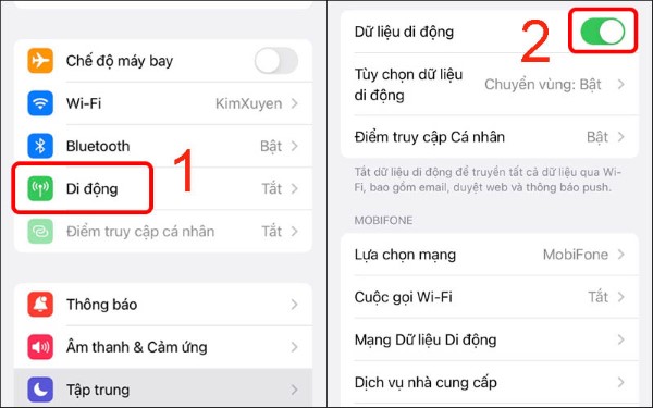 Bật Chuyển Vùng Dữ Liệu