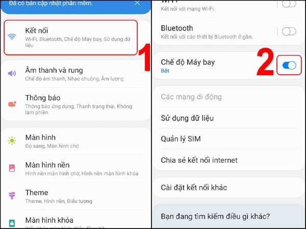 Tắt Chế Độ Máy Bay trên Android