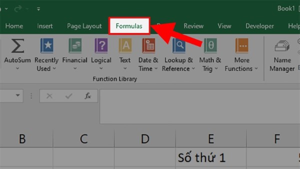 Bạn cần xác định ô bị lỗi bằng cách chọn thẻ Formulas