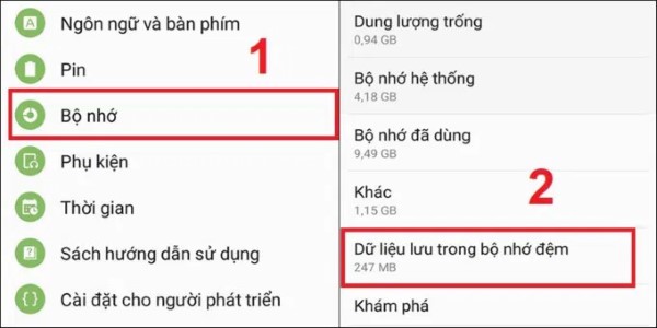 Xóa bộ nhớ cache giúp tăng tốc hiệu suất của thiết bị