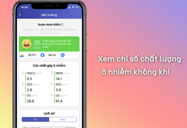 Người dùng có thể dễ dàng kiểm tra chất lượng không khí, nhiệt độ và độ ẩm