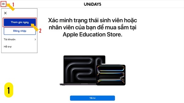 Truy cập trang chủ UNiDAYS