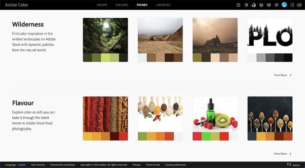 Cộng đồng Adobe Color là một kho tàng chứa hàng triệu bảng màu