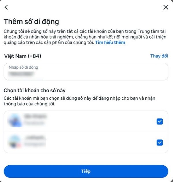 Xác nhận thông tin liên hệ