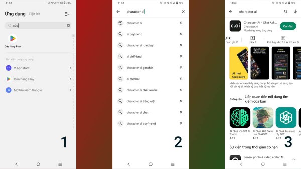 Các bước cài đặt ứng dụng Character AI trên thiết bị Android 