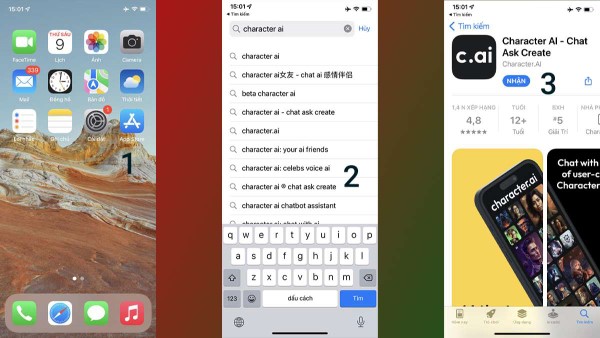Tải Character AI trên iOS cũng rất dễ dàng với các bước