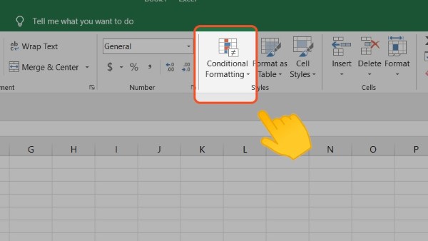 Truy cập vào mục Conditional Formatting 