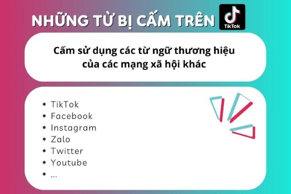 Nội dung chứa tên “TikTok” hoặc các mạng xã hội khác