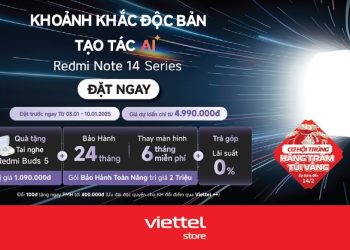 Viettel Store mở đặt trước Redmi Note 14 Series giá dự kiến chỉ từ 4.990.000đ cùng ưu đãi hấp dẫn