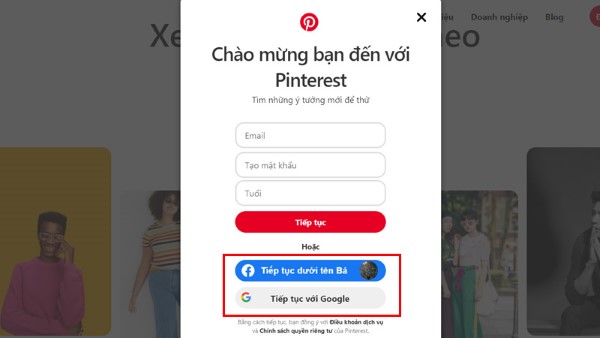 Đăng ký tài khoản miễn phí bằng email hoặc liên kết với tài khoản Facebook/Google