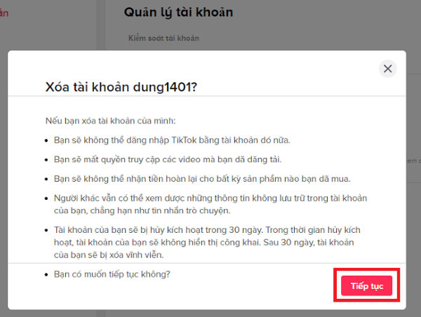 Bạn hãy đọc kỹ và nhấn "Tiếp tục" nếu đồng ý